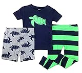 Carter's(カーターズ) ベビー ボーイズ 半袖 パジャマ 上下 3点セット (TURTLE/ボーダー) Baby Boys' 3-Piece Pajama Set (12M(75))