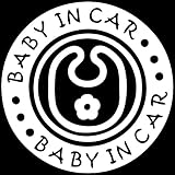 ベイビー イン カー ステッカーbaby in car /車用/シール/ Vinyl//ステッカー/bicr02 (白)