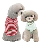PetGround 犬 服 小型犬 春 夏 秋 冬 小型犬 中型犬 ボーダー シャツ 着せやすい 防寒 伸縮性 かわいい おしゃれ 犬服 (S, 赤)