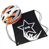 J@G 自転車 ヘルメット 子供 大人 ナップサック付き 53～63cm 小学生 以上 超軽量 11カラー (A5-ﾎﾜｲﾄ/ｵﾚﾝｼﾞ)