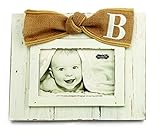 Mud Pie Planked Monogram Bow Frame, B by Mud Pie [並行輸入品]