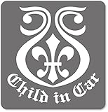 imoninn CHILD in car ステッカー　【マグネットタイプ】　No.08　ユリ紋章　（シルバーメタリック）