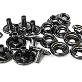 ジャンパーホック 7050 足長 頭15mm×10ｍｍ 足13ｍｍ×9ｍｍ 鉄 黒ニッケルメッキ（ブラック）ブラック 5セット（頭、バネ、ゲンゴ、ホソ足各5）入り