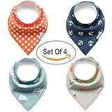 スナップボタンコットンベビーバンダナDrool Bibs Salivaタオルのセットの4ベビーFeeding