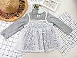 長袖の服版春の女児のtシャツで偽の二つの小童レーストレンカシャツ赤ちゃん上着潮 [並行輸入品]