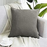 Topfinel クッションカバー リネンっぽい 60x60cm 北欧 おしゃれ 綿麻 無地 ソファ背当て 装飾枕カバー 座布団カバー 濃いブラウン １枚入り（全18色）
