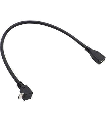 Amazon | ［ZAZ］ microUSB 20センチ 延長ケーブル(上向きL型) | ZAZ