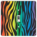 Rikki Knight Zebra Design on Rainbow-Single Toggle Light Switch Plate [並行輸入品]