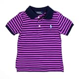 (ラルフローレン)Ralph Lauren ストライプコットンポロシャツ パープル12・18m80・85 (12m(80)) [並行輸入品]
