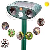 LED強力フラッシュ 動物撃退器 超音波 猫よけ 猫犬退治 ソーラー充電式 害獣対策 鳥害対策 赤外線センサースト 人道的な方法で害獣撃退 防水防塵 鳥除け 糞尿 （2018超強版）