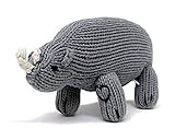 Estella Hand Knit Organic Rhino Rattle Baby Toy [並行輸入品]