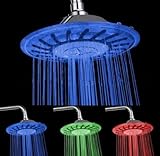 homedecnewスタイル6 " ABSカラフルなヘッドホームバスルーム3色変更RGB LED水シャワーヘッド、Rainfall