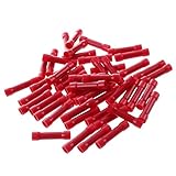 TOOGOO 50個　圧着端子絶縁スプライスケーブルコネクタターミナル　赤い工業用品　0.5mm-1.5mm