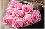 ソープフラワー ギフト花束 枯れない花 誕生日 母の日 記念日 先生の日 バレンタインデー ホワイトデーなど最適としてのプレゼント (9本, ピンク)
