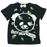 《初夏盛夏対応》 GARACH(ギャラッチ) 天竺ENJOY DREAM半袖Tシャツ 80cm/Bk NO.AH-1721316