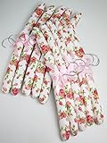 【ハンガー】布製　花柄ハンガー　１０Pセット　ローズ【ふわふわ】