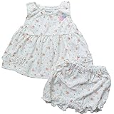 《初夏盛夏対応》(日本製) Pample Mousse(パンプルムース) 天竺ジャガード小花柄ミルキースーツ 80cm/OW NO.DP-82406