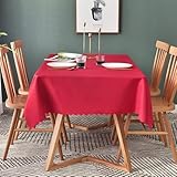 Forhomelife テーブルクロス レッド 無地 クリスマス お正月 シンプル テーブルカバー 長方形 120×180cm 洗える ウォッシャブル 洗濯可 速乾 赤 厚手 耐熱