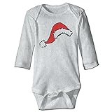 NINKI ベビー服 サンタクロース 帽子 デザイン 長袖 ロンパース 6ヶ月~24ヶ月 100%コットン 出産祝い Size 24 Months グレー