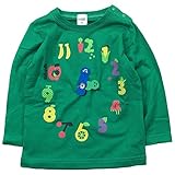 【秋冬物春対応】 CHEEK ROOM(チイクルーム) 製品洗い加工済み42/2天竺あおむし長袖Tシャツ 95cm/GN NO.B-470265