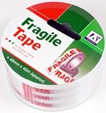 ロールの40 M Fragile警告tape-ホワイトテープwithレッドWriting。48 mm幅