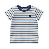 [ミキハウス] MIKIHOUSE 【ダブルＢ】 Everyday Double_B　ボーダー半袖Tシャツ (70cm-150cm) 62-5213-953 青 90cm