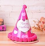 HuaQingPiJu-JP 誕生日パーティー用品ハート型コーン帽子リトルソフトボールCap_Red