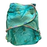 Natural Bamboo Velour Fitted One Size Cloth Diaper w/ 2 Inserts (Jade Green) by HappyEndings Eco Dia