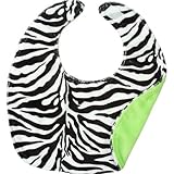 Minky Bibs - Zebra/Lime Green - by Threadart by Threadart