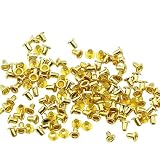KUKU工房 片面ハトメ ハトメ玉 ミニサイズ 100個セット (ゴールド, 内径2mm)