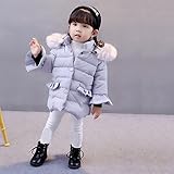 80-120cm 3色 男女兼用 クリスマス 子供服 ダウンジャケット 中綿コート キッズ 防寒 秋服 冬服 女の子 中綿 アウター フード付き 通園通学 ジュニア 軽量 (100cm, グレー)
