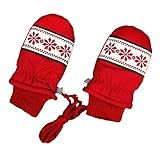 アスナロ（グローブ） スキーミトン 子供 グローブ 裏フリース 男の子 ノルディック柄 手袋1-2才 レッド