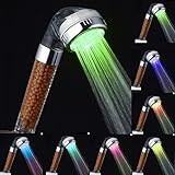 AnGeer シャワーヘッド LED7色 トップスプレー カラフルシャワーヘッド 家庭の浴室に 7色に変化するLEDシャワー Spa B01NCRO1O0