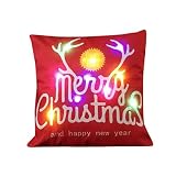 Welcomeuniクリスマスクリエイティブ新しいカラーLEDライト印刷リネンスロー枕カバークッションカバーソファベッドホームデコレーション 45cm*45cm Welcomeuni _08