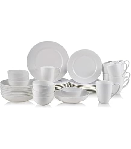 Mikasa Cameo Platinum 40-Piece Dinnerware Set, Dinner,Salad,Cereal