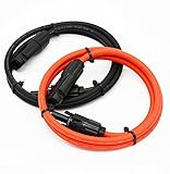 1組ブラックとレッド　12AWG　MC4　ソーラーパネル 延長ケーブル ソーラーケーブル　ソーラー延長ケーブル　メスとオ スコネクター (2, 10AWG-3FT)