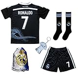 2016レアルマドリードRonaldo # 7 3番目Navy Soccer Kids Jersey & Short & Sock &サッカーバッグユースサイズ パープル