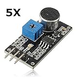 ILS - 5 pieces Sound Detection Sensor Module LM393 Chip Electret Microphone For Arduino