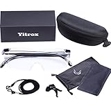 Yitrox メガネ ルーペ メガネ型 拡大鏡 クリアレンズ1.6倍 5点セット ブラック