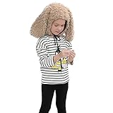 POTOJP 可愛い兎耳付き フェイクファー キッズ帽 動物ちゃん 赤ちゃん帽子 ふわふわ 女の子 男の子 秋冬 コスチューム 変装 ハット 防寒防風対策 クリスマス (KH)