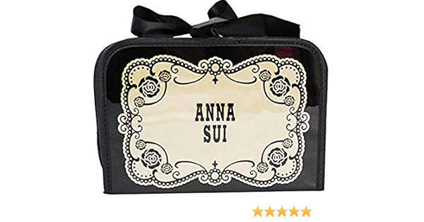 Amazon アウトレット アナスイ Anna Sui ポーチ 小物入れ 薔薇 バラ ローズ 黒 ブラック リボン 四角 スクエア 化粧 メイク コスメ 並行輸入品 ポーチ