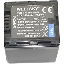 Amazon | WELLSKY VW-VBN260-K 互換バッテリー [ 純正 充電器