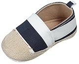 (コ-ランド) Co-land ベビースニーカー 赤ちゃんシューズ ファーストシューズ リネン製 新生児靴 女の子 男の子 ボーダー 男女児 フォーマル 出産祝い ネイビー 13
