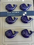 Max Studio Kids Ceramic Blue Whales Drawer Pulls - Set of 6 [並行輸入品]