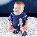 ベビーアスペン Baby Aspen 男の子用紺スペースシップロケット半袖ボディスーツxブーティ2点セット（ギフトボックス入り） [並行輸入品]