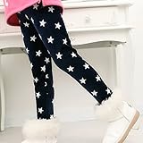 Tovadoo 子供服 ベビー服 女の子 ズボン レギンス 秋冬 厚手 暖かい 星柄 ハート柄 部屋着 保育園 旅行 プレゼント 4-8歳