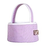 Trend Lab Lilac Gingham Seersucker Collapsible Round Caddy by Trend Lab