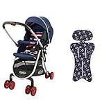 【セット買い】 グレコ ベビーカー シティライトRアップ トリコロールネイビー + さらっとマット マリンアンカーNV 純正リバーシブルタイプ