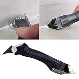 fullfunシリコンシーラントSpreader SpatulaメタルスクレーパーCementコーキング除去ツール、3つで1つ