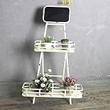 レトロ 黒板 植物のディスプレイ スタンド フラワー ラック, ホーム コートヤード 装飾 不良 多機能 ホルダー-A 60X56X108cm